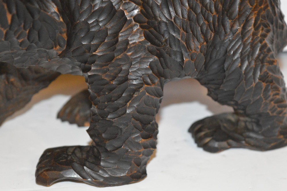 Large Hand Carved Black Forest Bear, c 1910 View IV