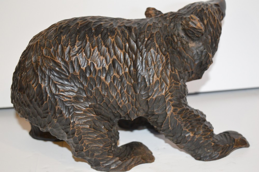 Large Hand Carved Black Forest Bear, c 1910 View VI