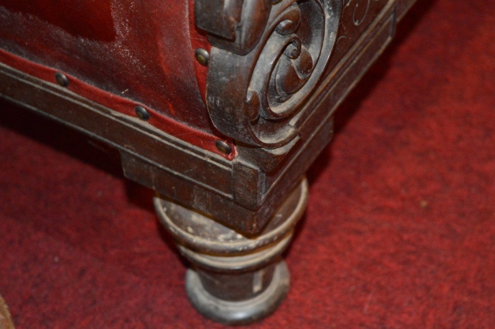 19th Century Leather Chaise Lounge, c 1840 View XII