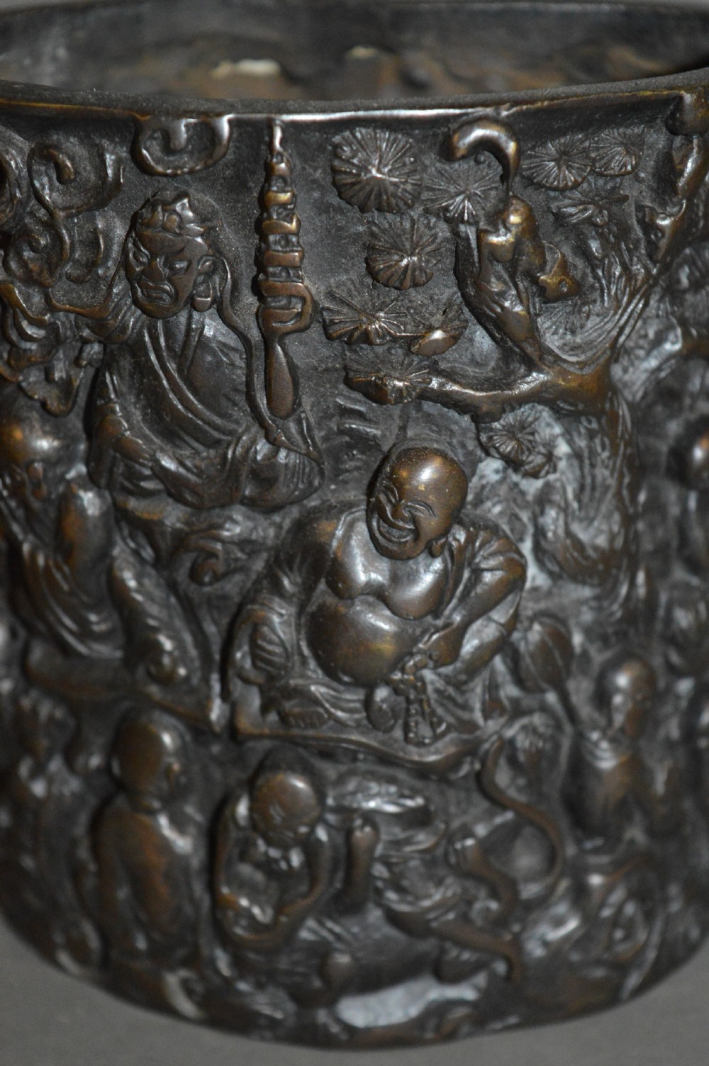 19th Century Chinese Bronze Brush Pot, c 1850 View II