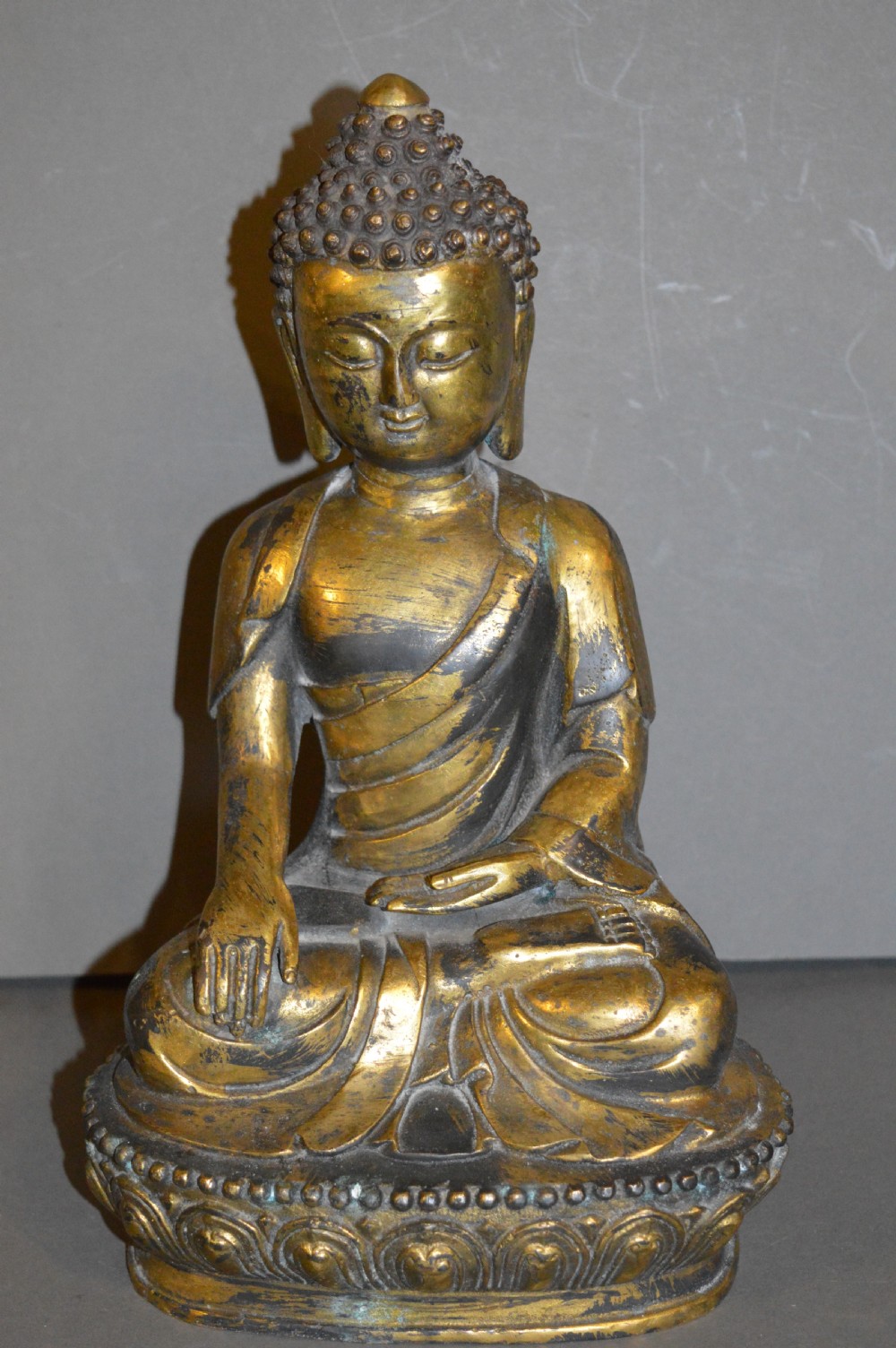 Large 19th Century Gilt Bronze Buddha ,Sino-Tibetan Statue, c1890