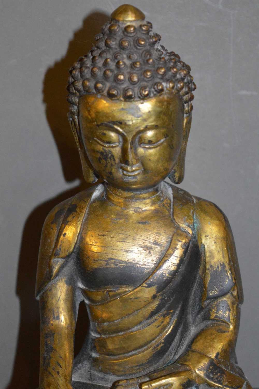 Large 19th Century Gilt Bronze Buddha ,Sino-Tibetan Statue, c1890 View III