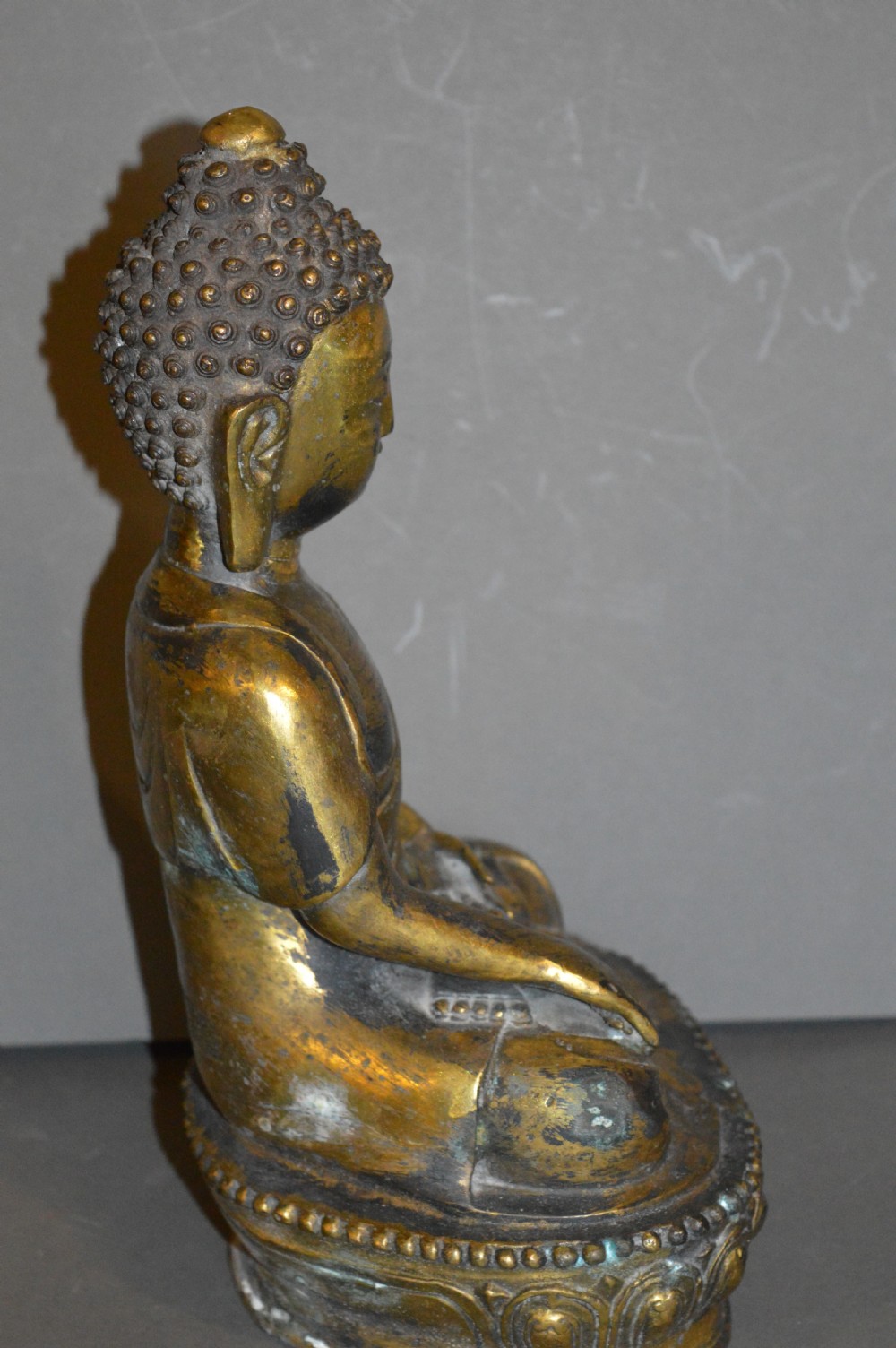 Large 19th Century Gilt Bronze Buddha ,Sino-Tibetan Statue, c1890 View V