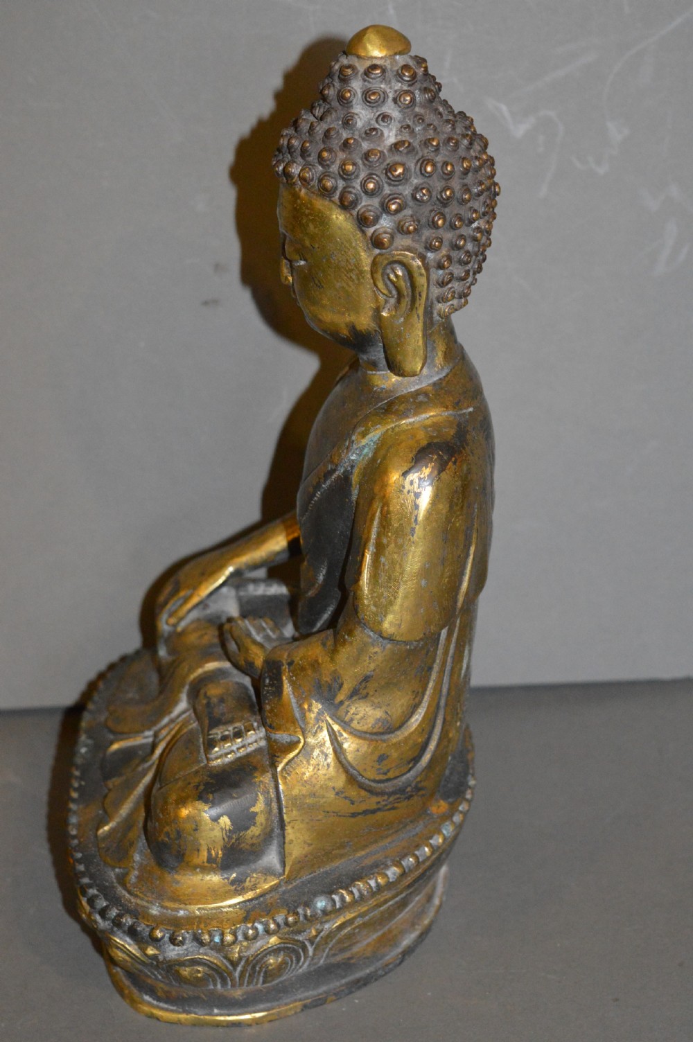 Large 19th Century Gilt Bronze Buddha ,Sino-Tibetan Statue, c1890 View VIII