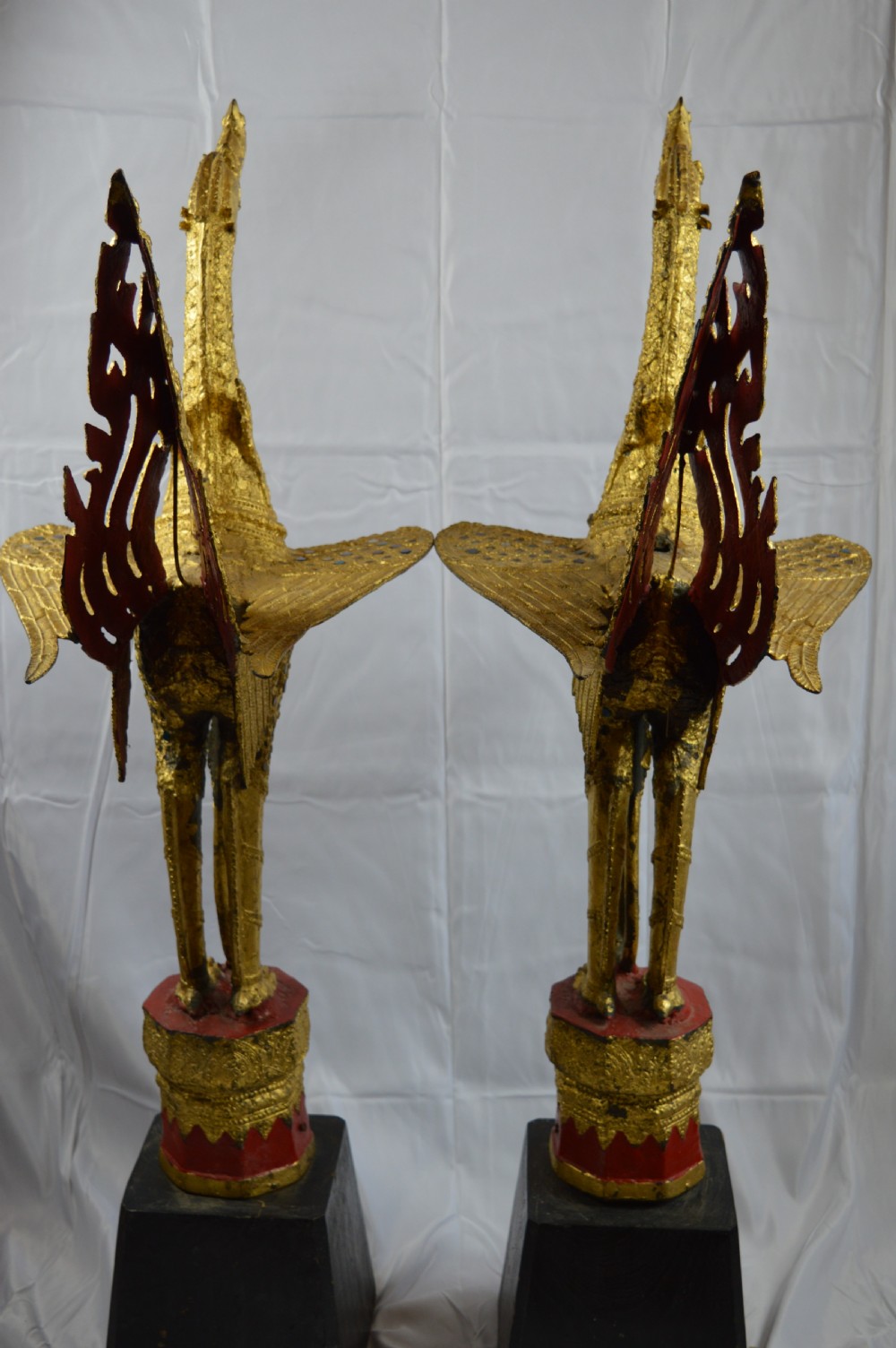 Pair  Huge Thai Bronze Hongsa Birds, c1890 View X