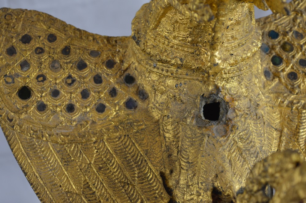 Pair  Huge Thai Bronze Hongsa Birds, c1890 View XII