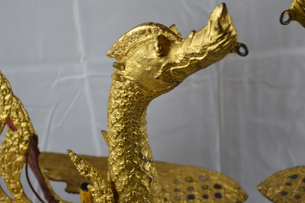 Pair  Huge Thai Bronze Hongsa Birds, c1890 View XVII