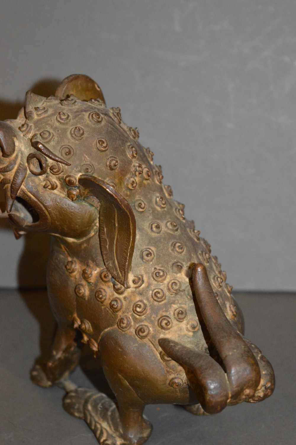 Large Chinese Bronze Figural Temple Lion Censer, c1880 View V