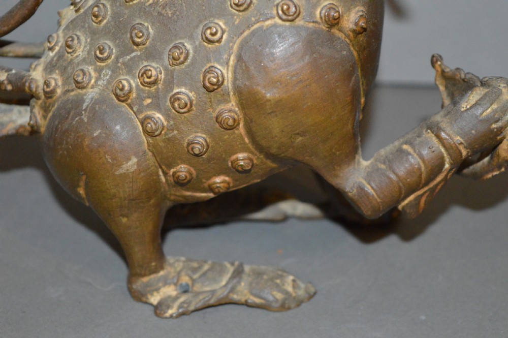 Large Chinese Bronze Figural Temple Lion Censer, c1880 View VII
