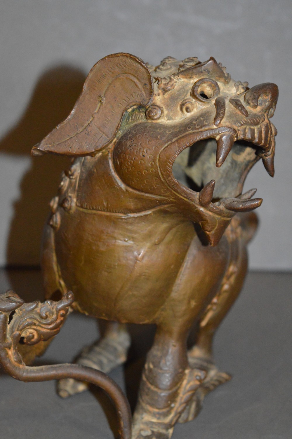 Large Chinese Bronze Figural Temple Lion Censer, c1880 View VIII