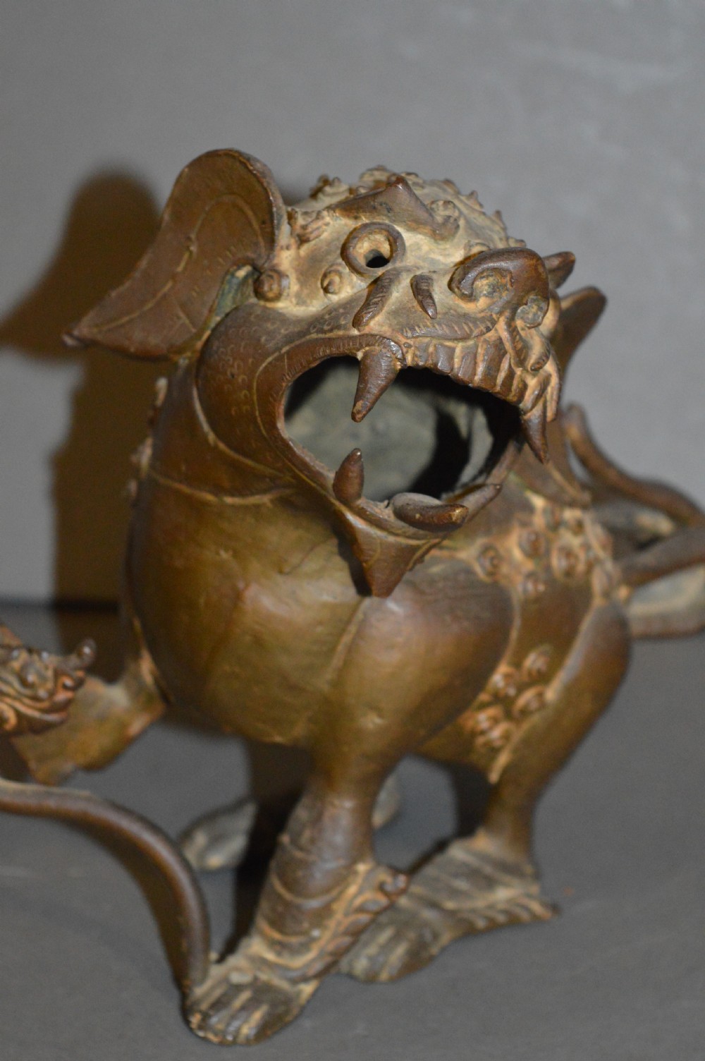 Large Chinese Bronze Figural Temple Lion Censer, c1880 View IX