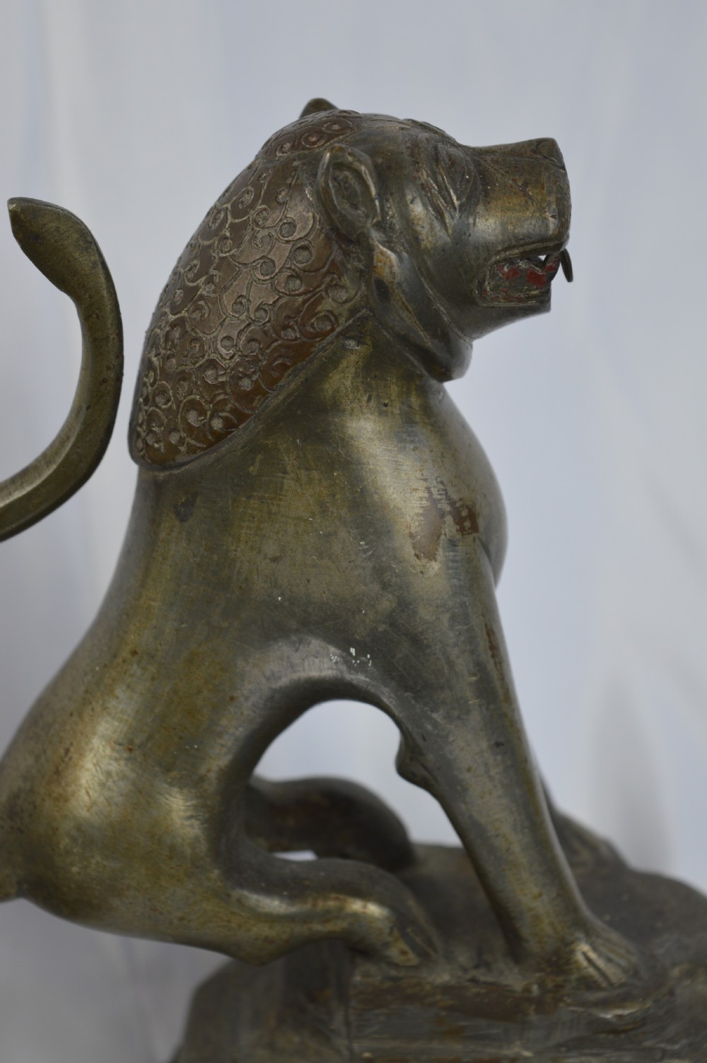 Pair Large Bronze Indo Persian Lions, c1820 View IV