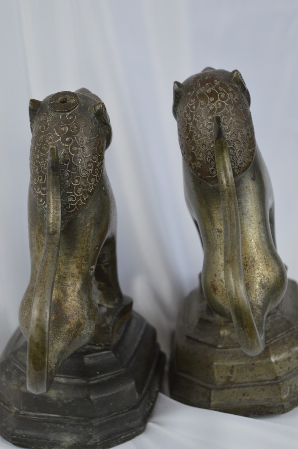 Pair Large Bronze Indo Persian Lions, c1820 View XII