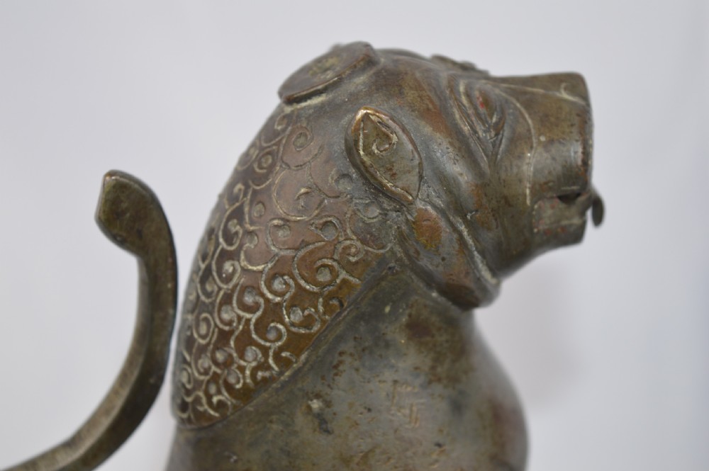 Pair Large Bronze Indo Persian Lions, c1820 View XIII
