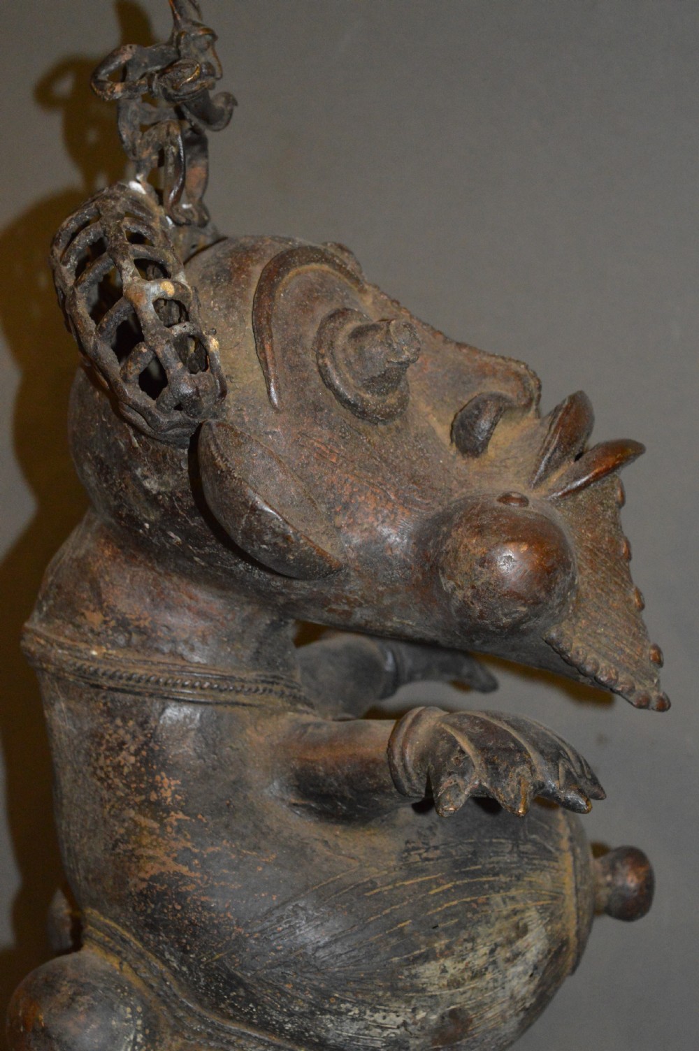 Large (6kg) African Bronze Maternity Statue, c1920 View V