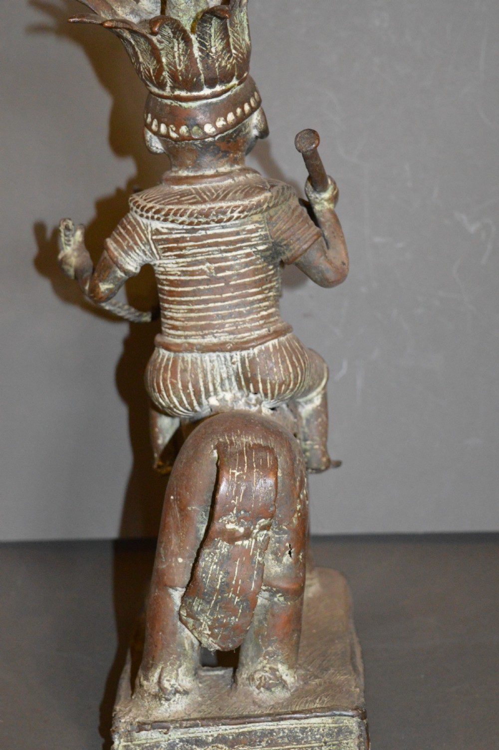 Large (7kg) African Benin Bronze Statue, c 1920 View VI