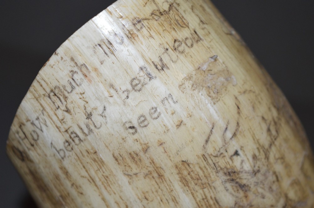18th Century Cow Horn Scrimshaw, c1780 View III