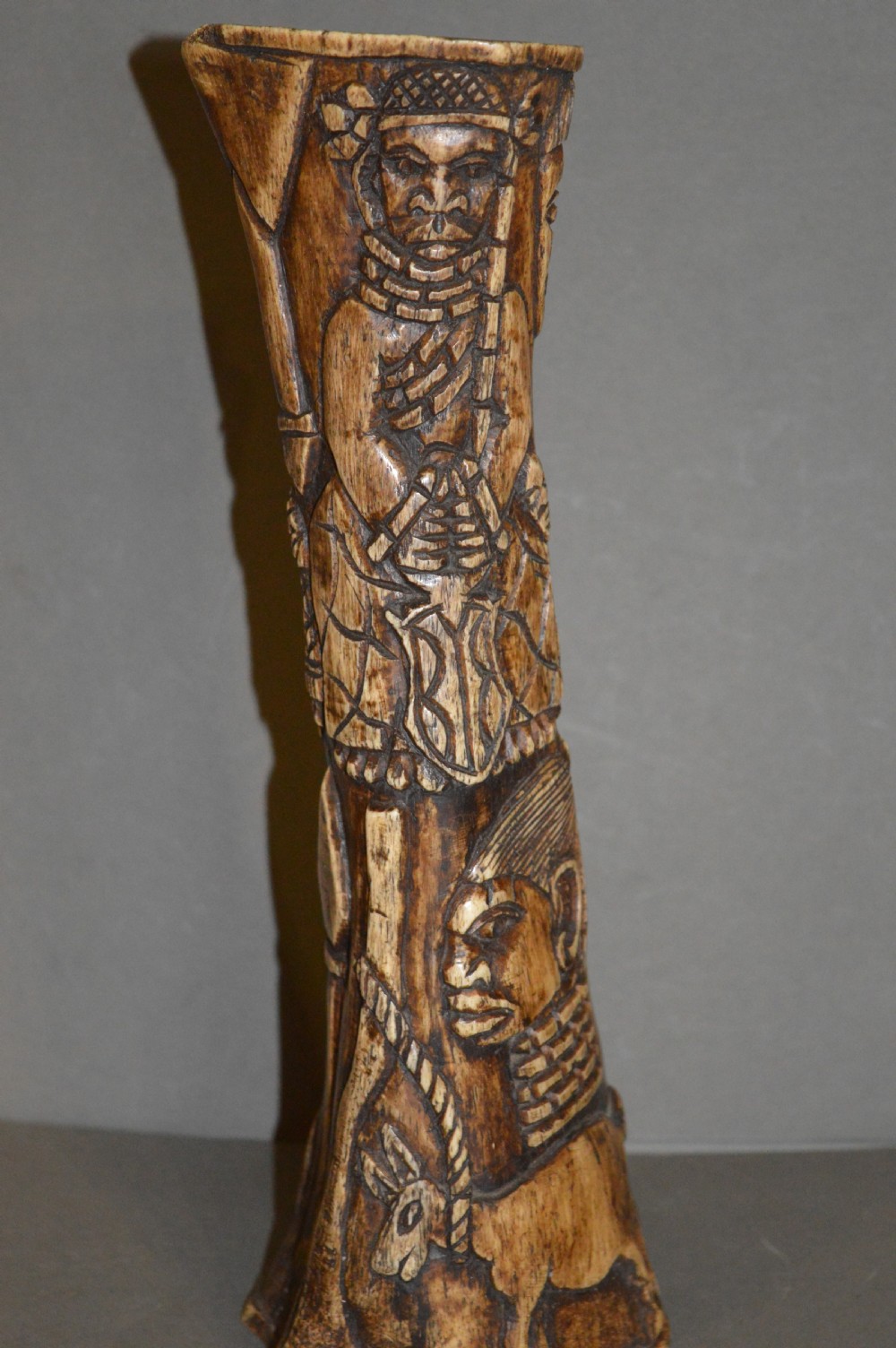 Large African Carved Water Buffalo Thigh Bone, c1910 View II