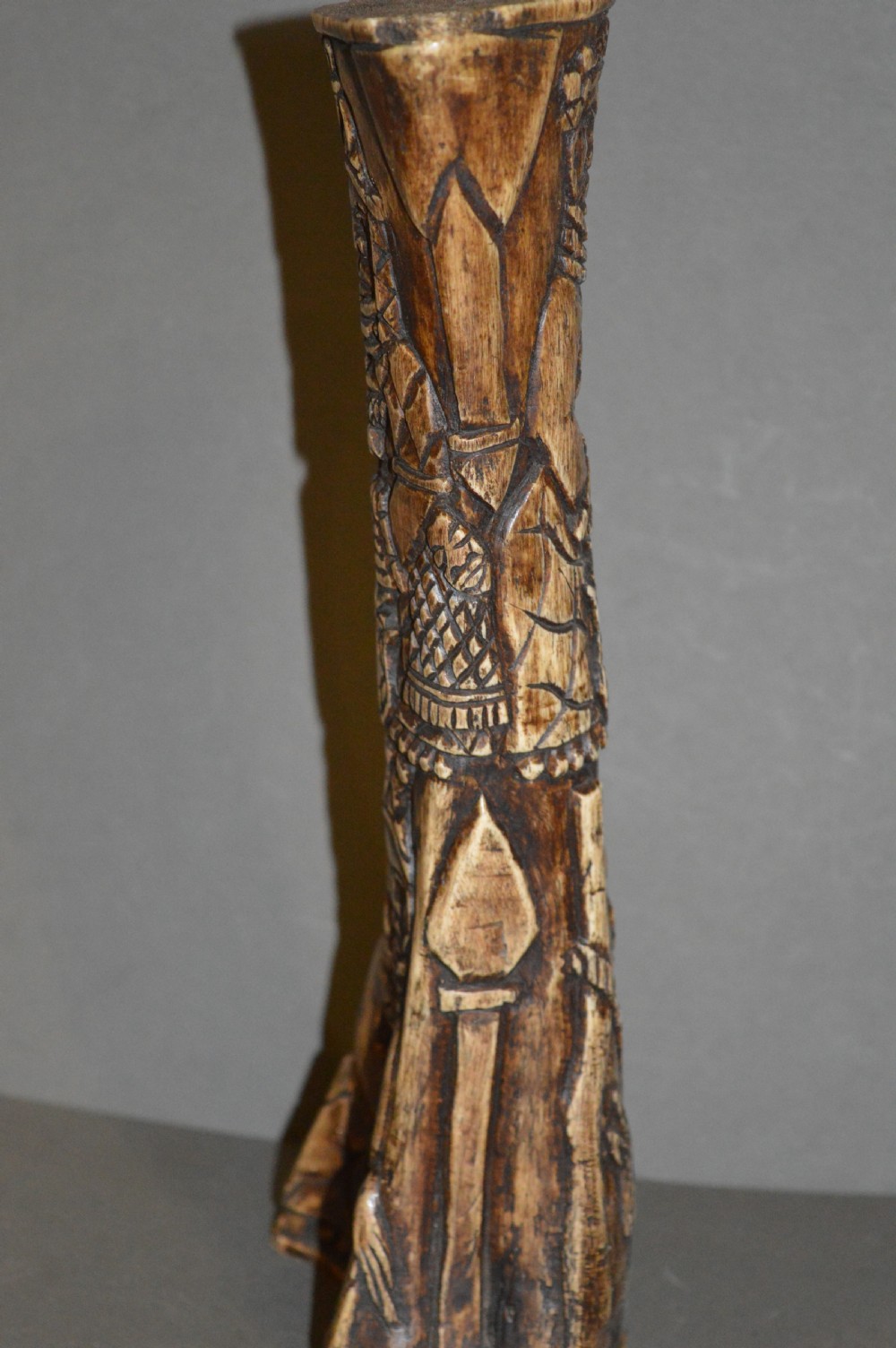 Large African Carved Water Buffalo Thigh Bone, c1910 View VII