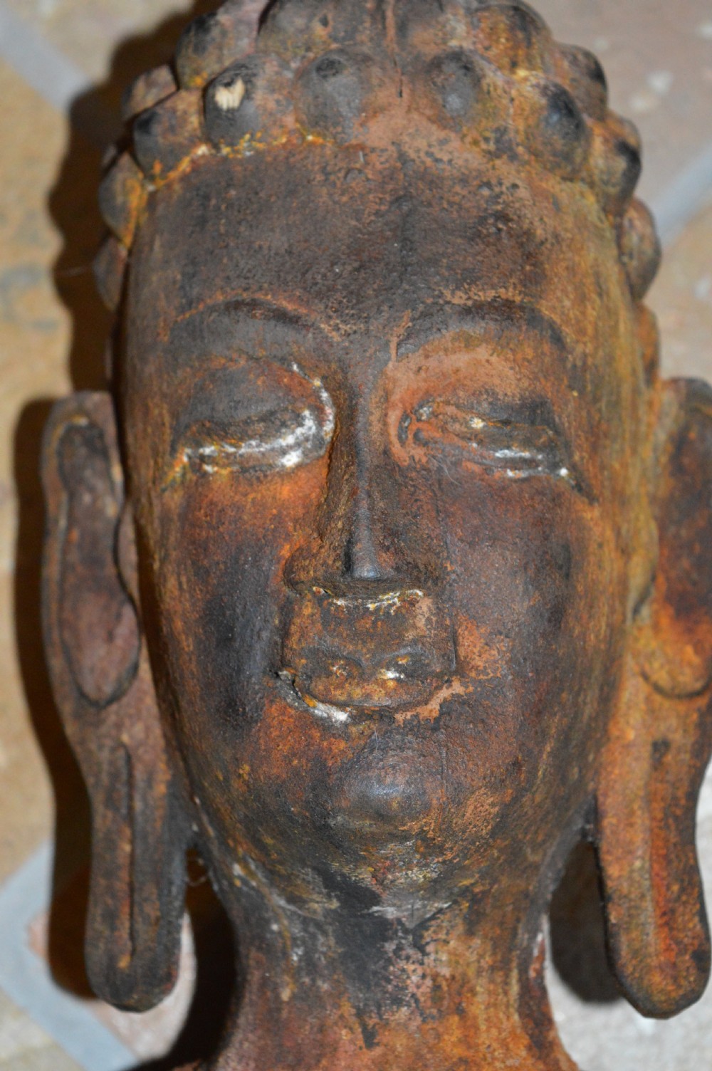 Large (90cm) Tibetan Carved Wood Buddha Statue, c1890 View XIII