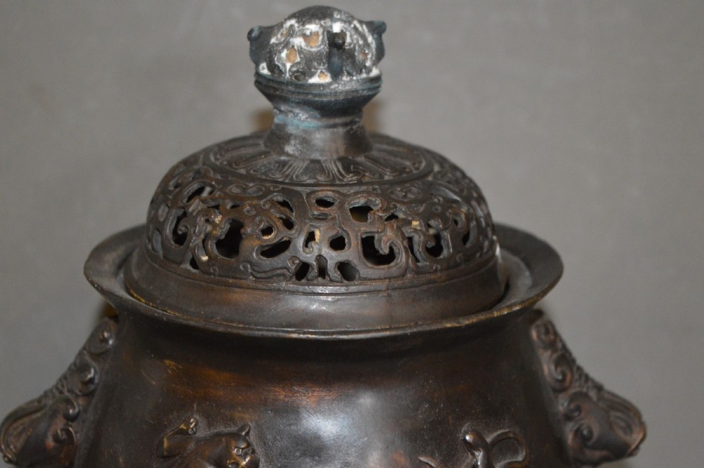 Chinese Qing Dynasty Bronze Censer, c1890 View V