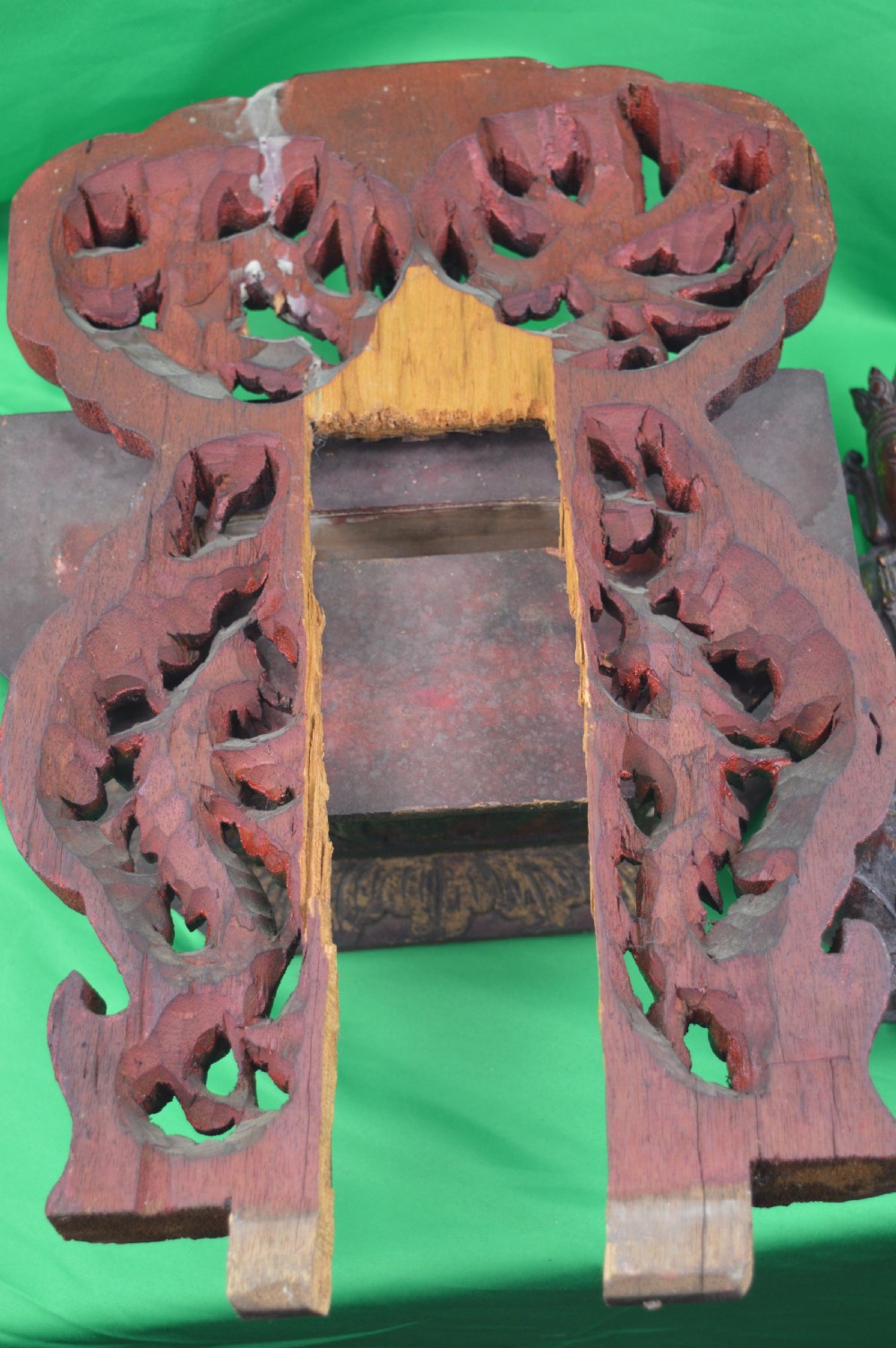 Chinese Bronze Buddha On Carved Altar,c1850 View XV