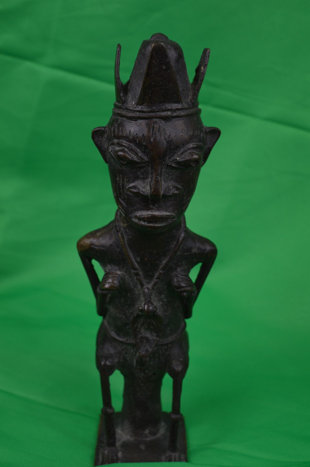 Large African Yoruba Bronze Fertility Statue,c1920 View II