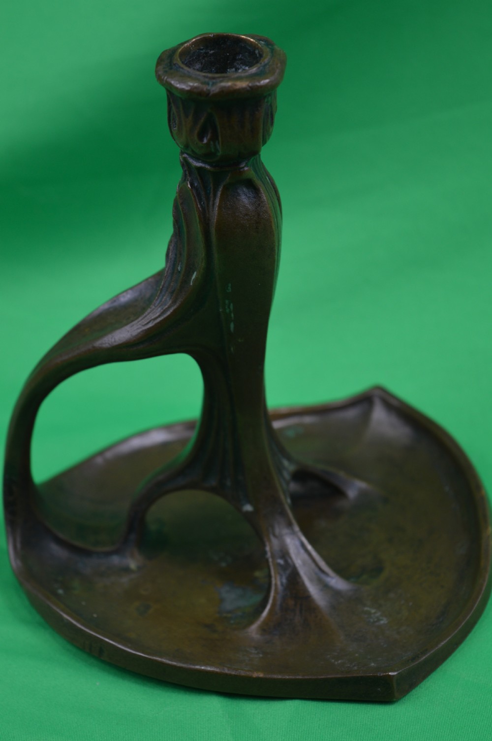 Signed Bronze Art Nouveau Candlestick,c1900