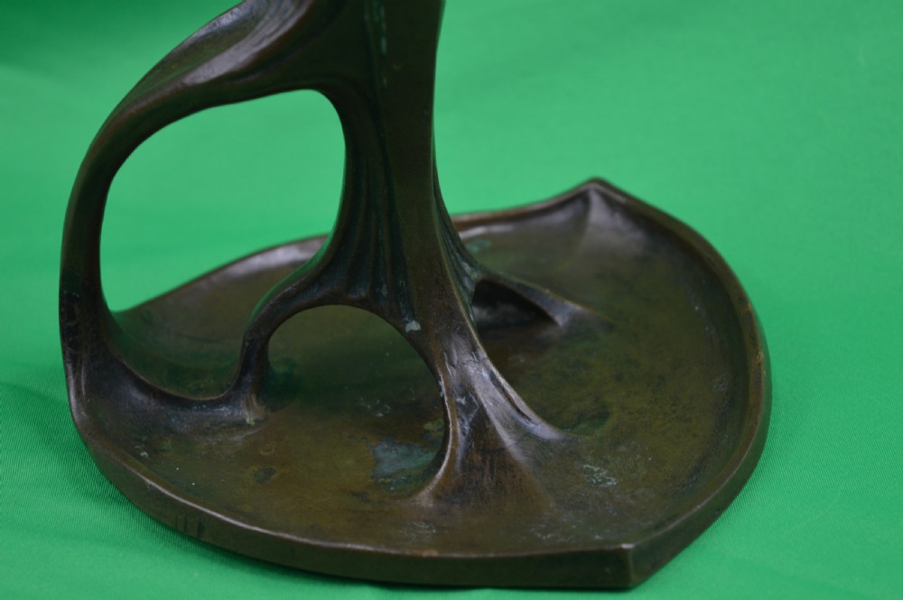 Signed Bronze Art Nouveau Candlestick,c1900 View II