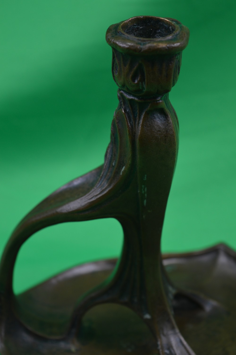 Signed Bronze Art Nouveau Candlestick,c1900 View III