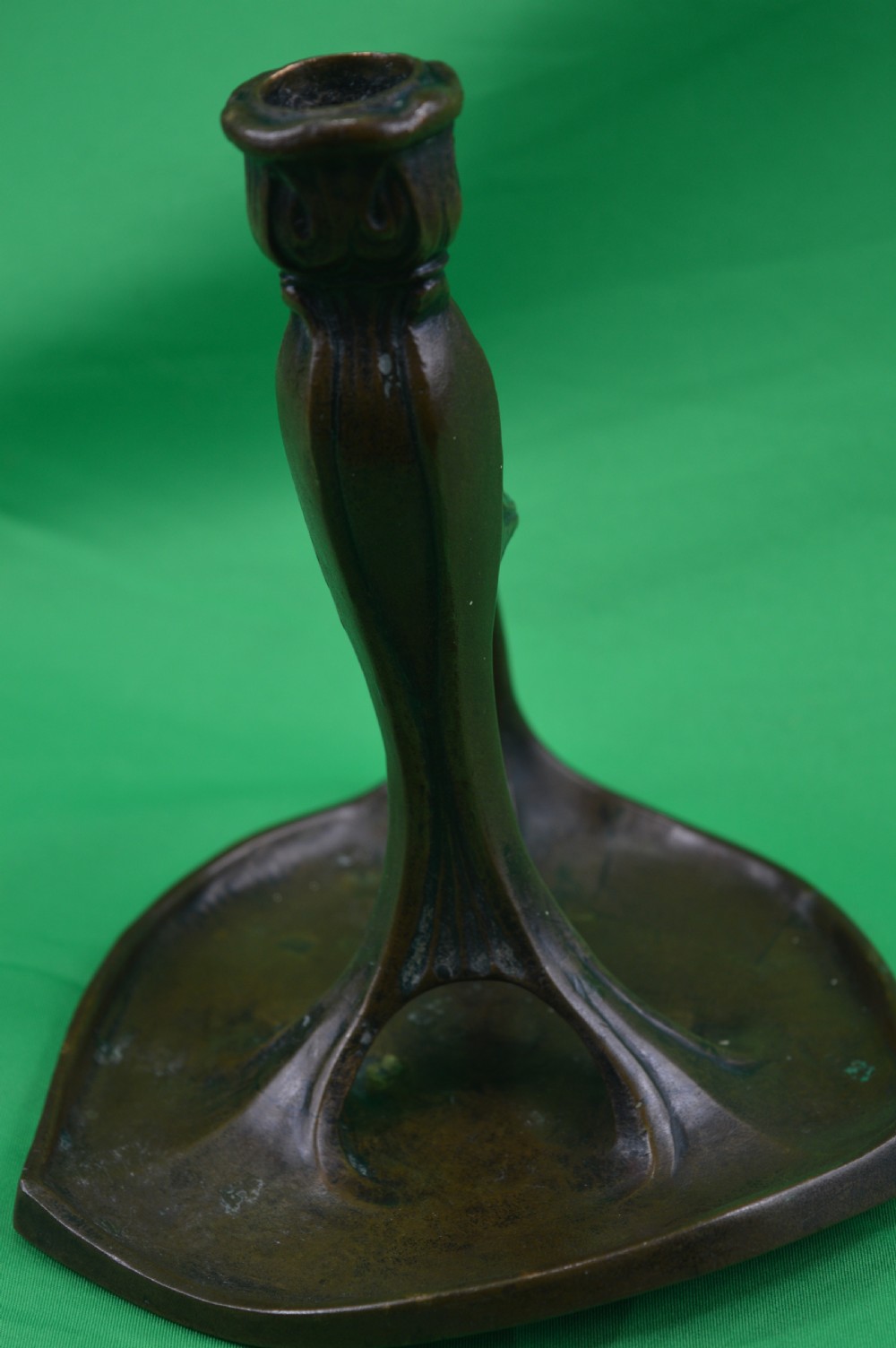 Signed Bronze Art Nouveau Candlestick,c1900 View IV