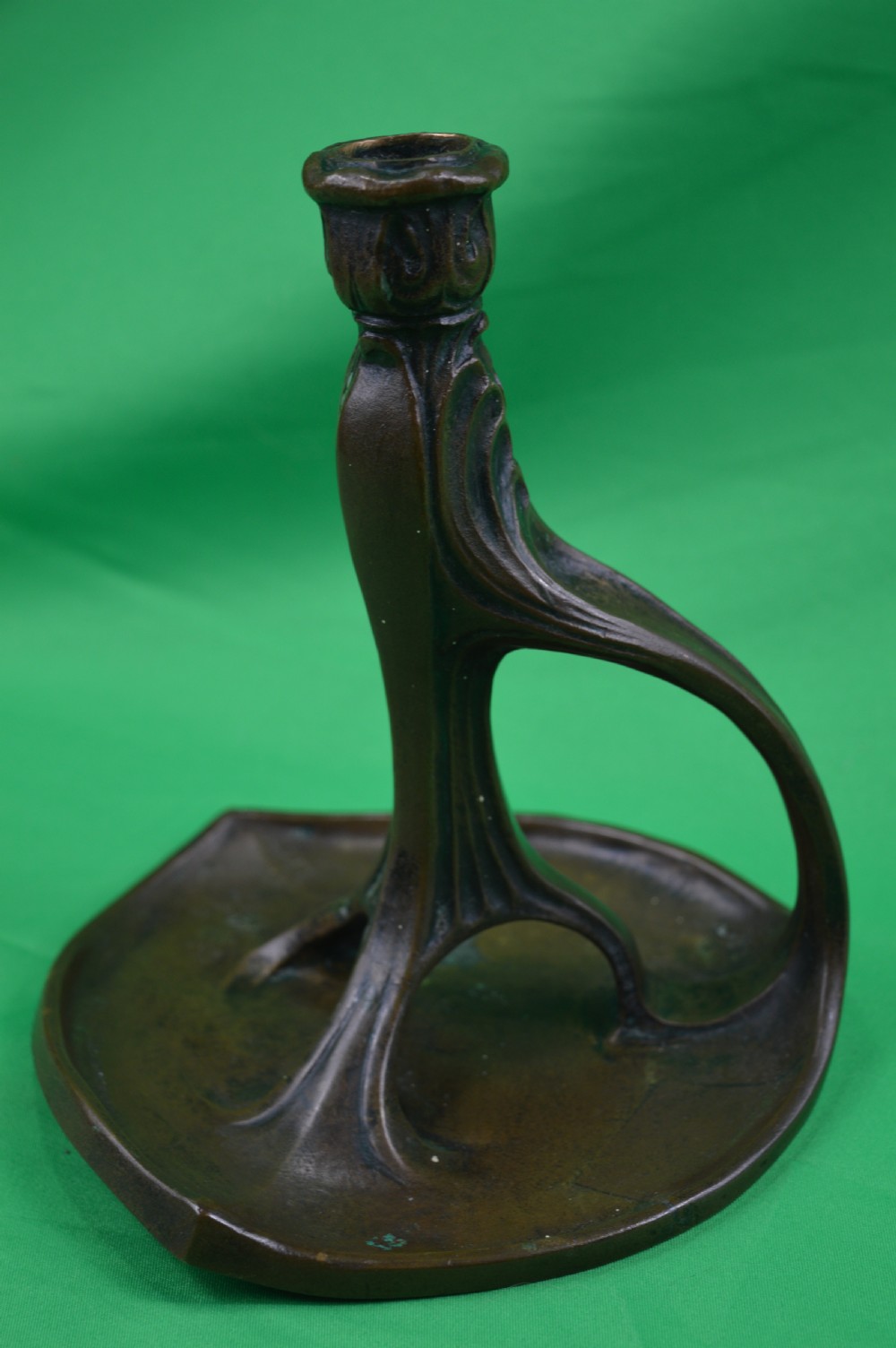 Signed Bronze Art Nouveau Candlestick,c1900 View V