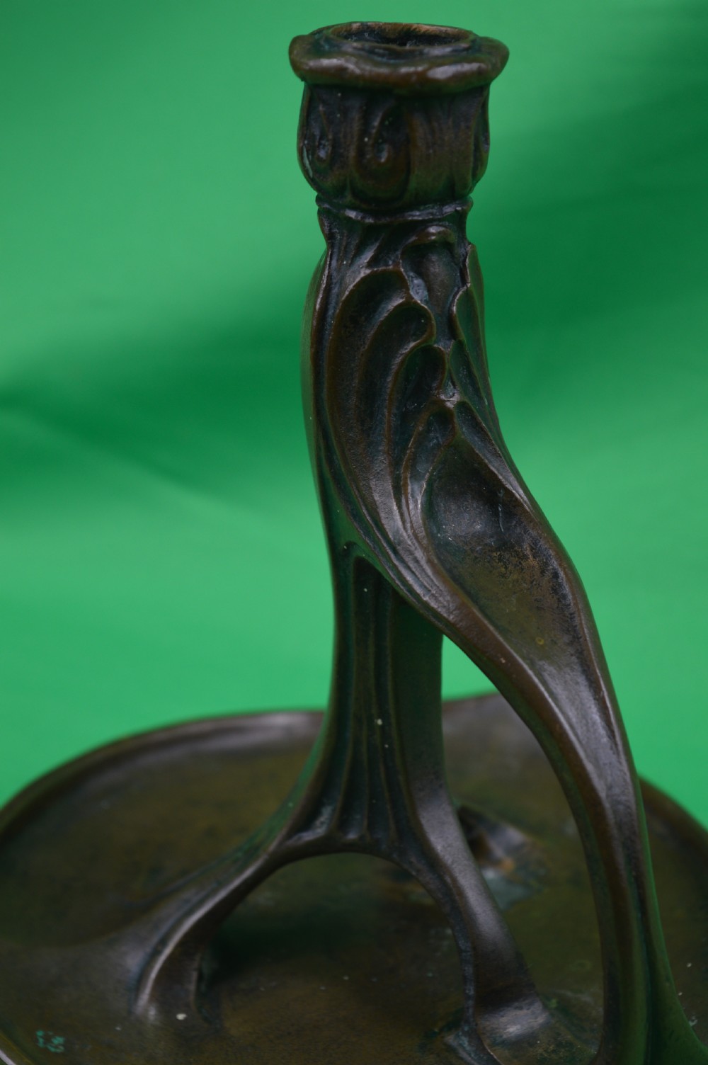 Signed Bronze Art Nouveau Candlestick,c1900 View VI