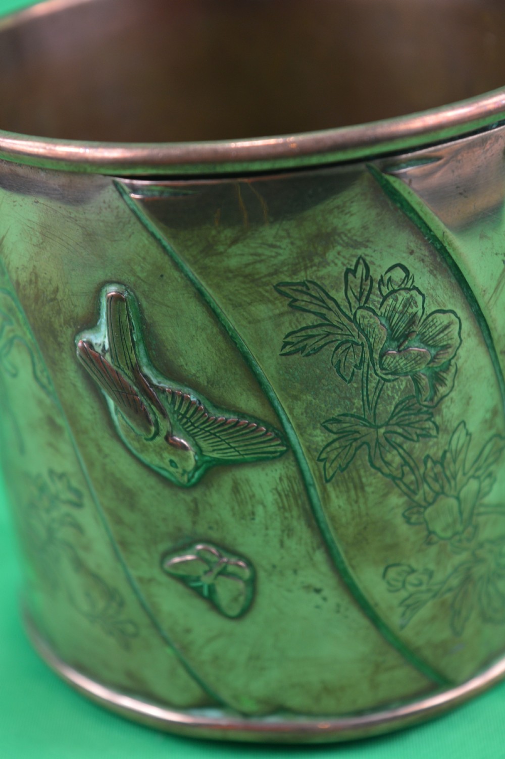 Japanese Bronze Brush Pot, c1880 View III