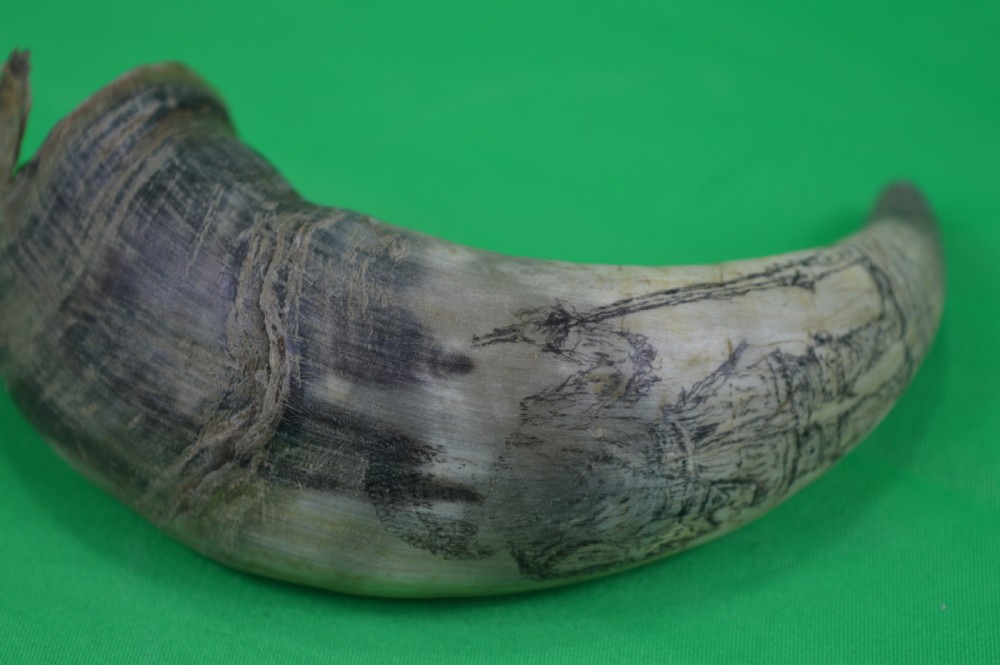 Horn Scrimshaw Native American Cherokee Interest, c1810 View IV