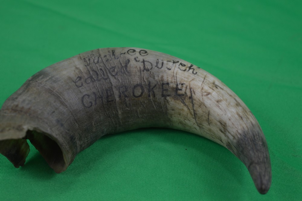 Horn Scrimshaw Native American Cherokee Interest, c1810 View VI
