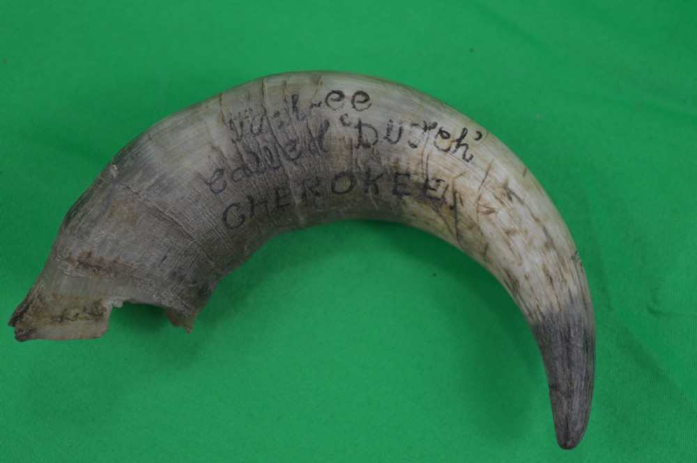 Horn Scrimshaw Native American Cherokee Interest, c1810 View VII