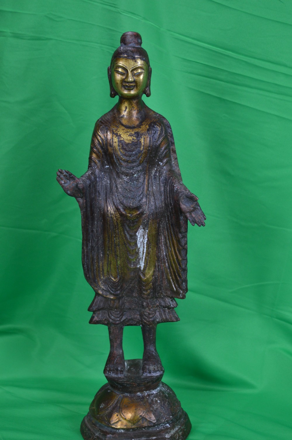 Large Chinese Gilt Bronze Buddha Statue, c1850, Song Dynasty Marks View II