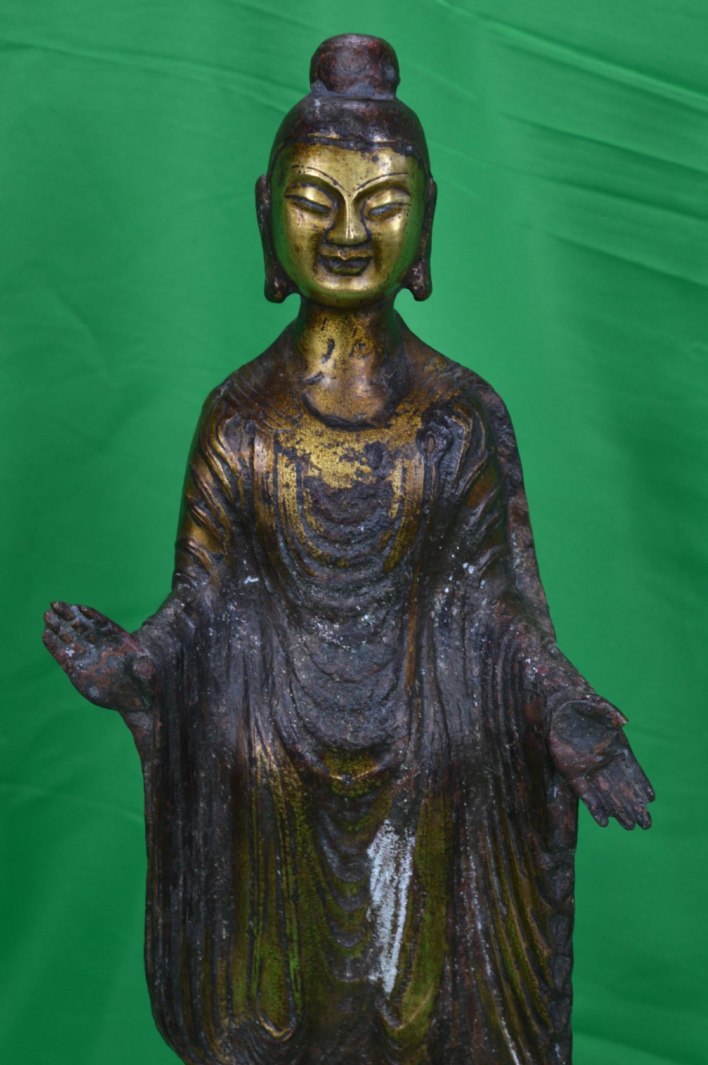 Large Chinese Gilt Bronze Buddha Statue, c1850, Song Dynasty Marks View III
