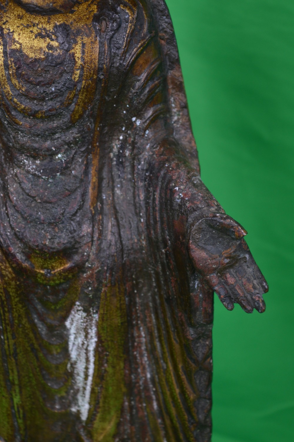 Large Chinese Gilt Bronze Buddha Statue, c1850, Song Dynasty Marks View XII