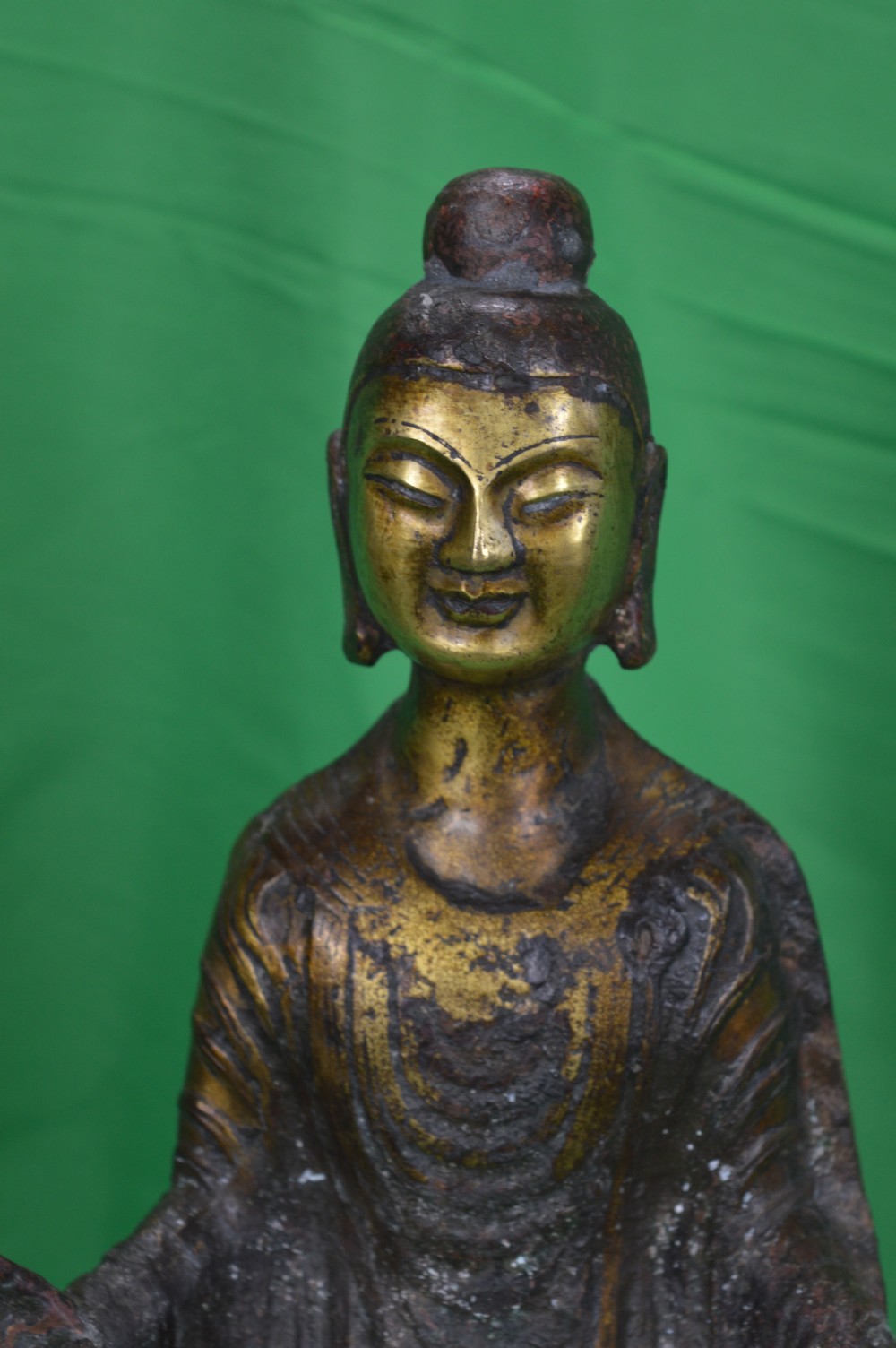 Large Chinese Gilt Bronze Buddha Statue, c1850, Song Dynasty Marks View XIII