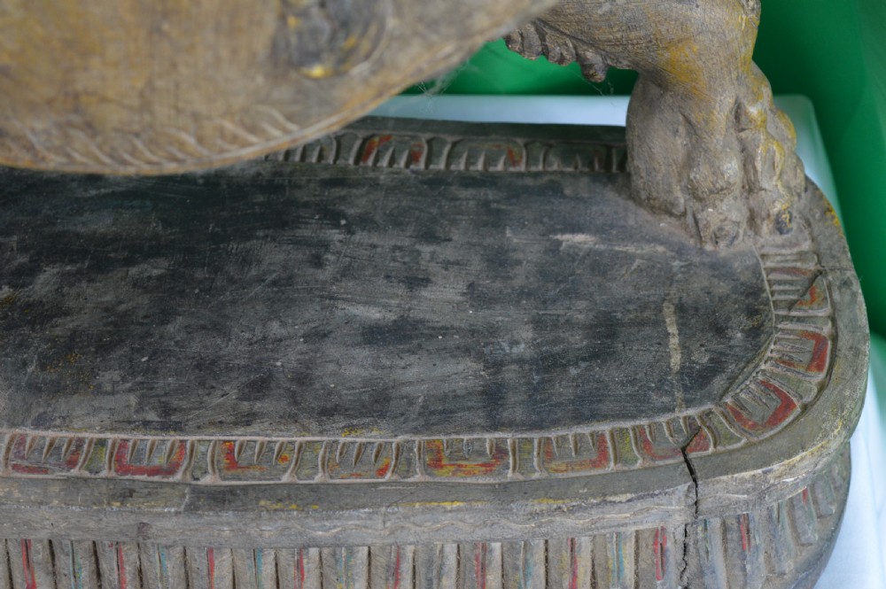 Large (25kg) Carved Tibetan Temple Lion,c1890 View VII