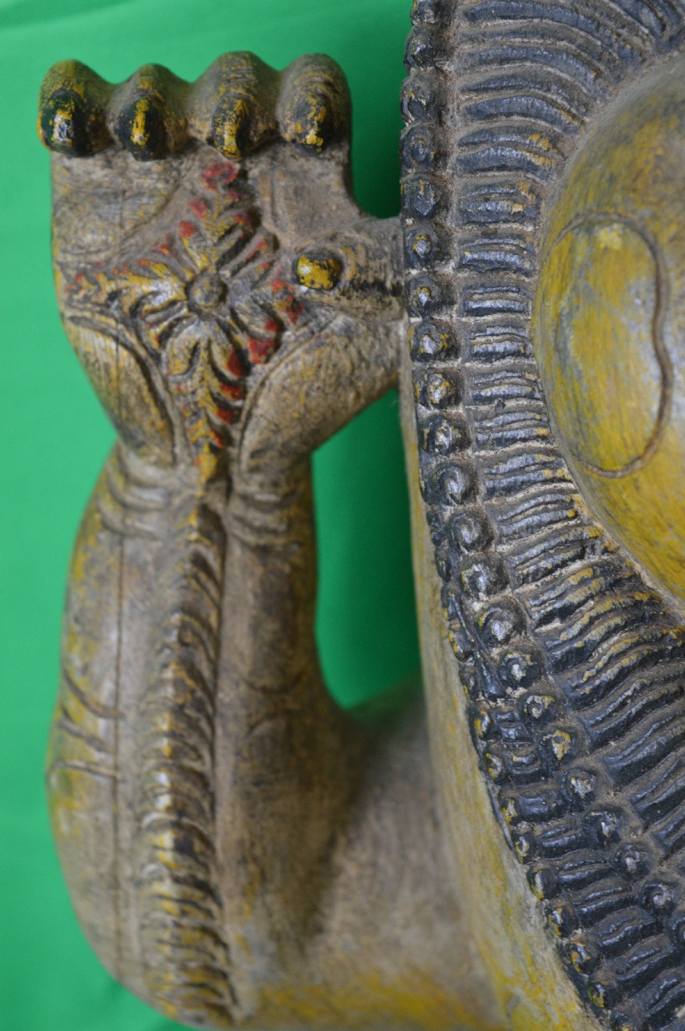 Large (25kg) Carved Tibetan Temple Lion,c1890 View IX