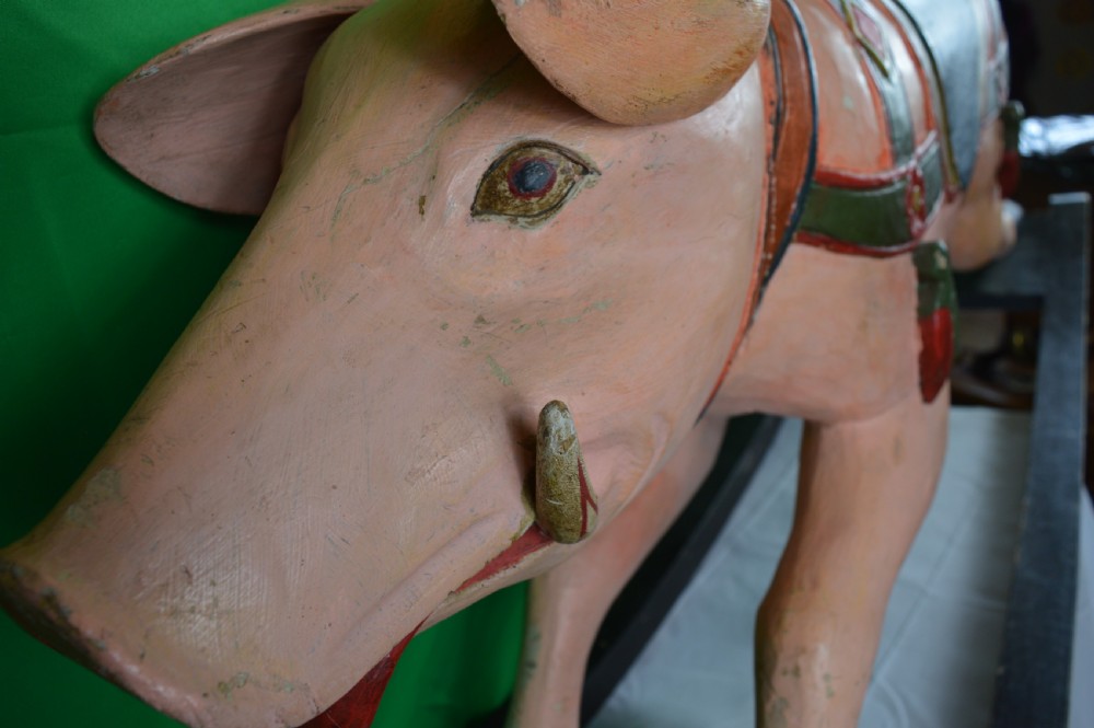 Large Carved Fairground Rocking Pig, c1920 View IX