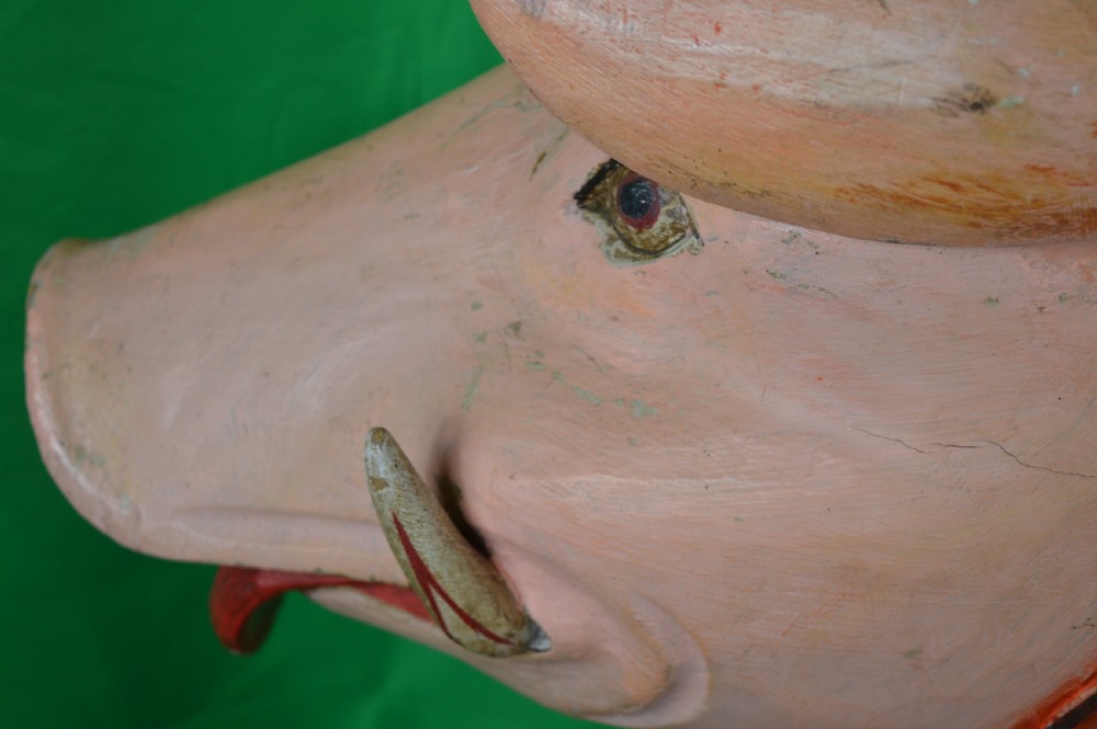 Large Carved Fairground Rocking Pig, c1920 View X
