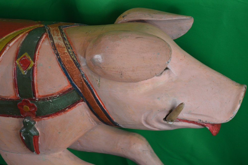 Large Carved Fairground Rocking Pig, c1920 View XIV