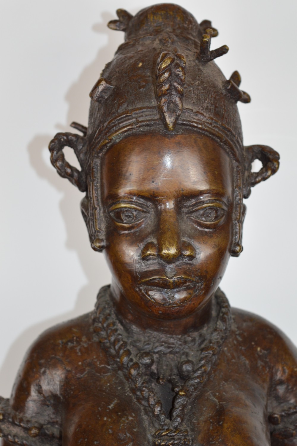 Large (25kg) African Bronze Maternity Statue, c1920 View II