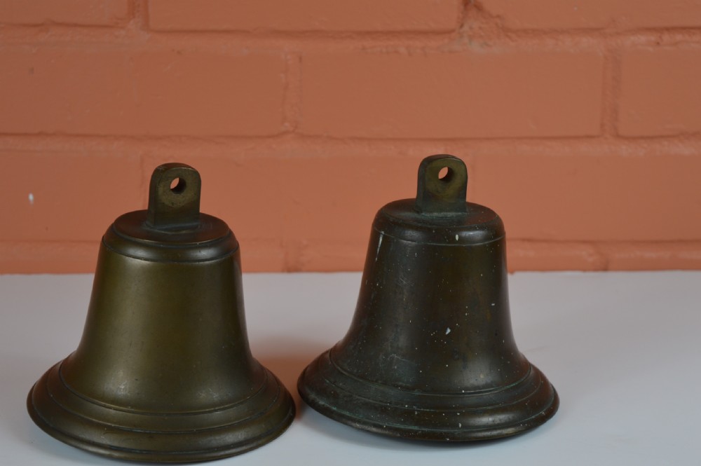 Pair Bronze Fire Engine Bells, c1900 View III