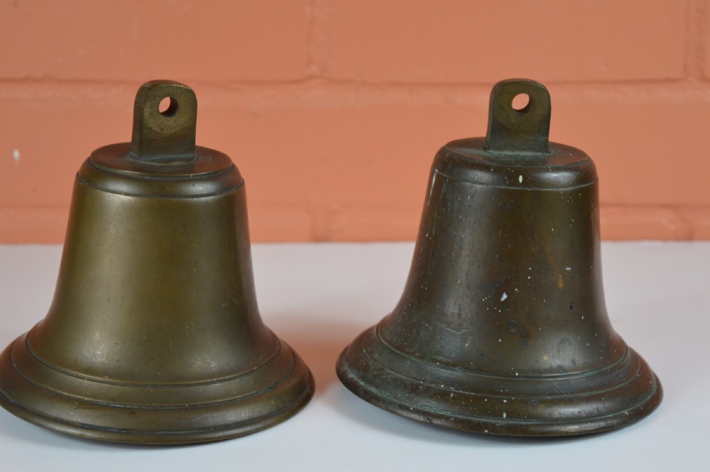 Pair Bronze Fire Engine Bells, c1900 View IV