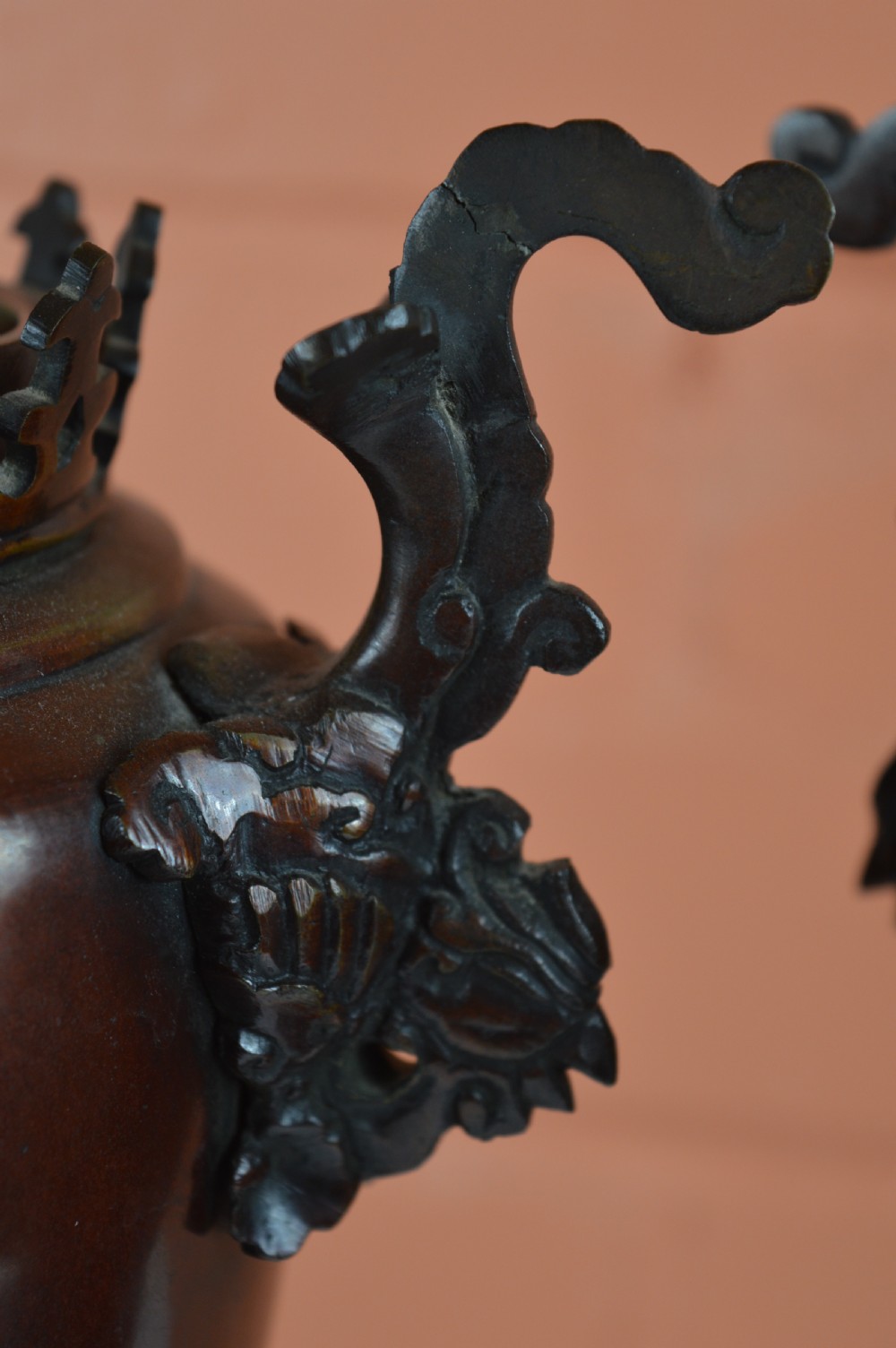 Pair Large Chinese Bronze Incense Burners, c1890 View XIII